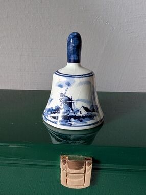 Vintage Delft‎ Blue and White Delft Holland Decorative Ceramic Hand Bell